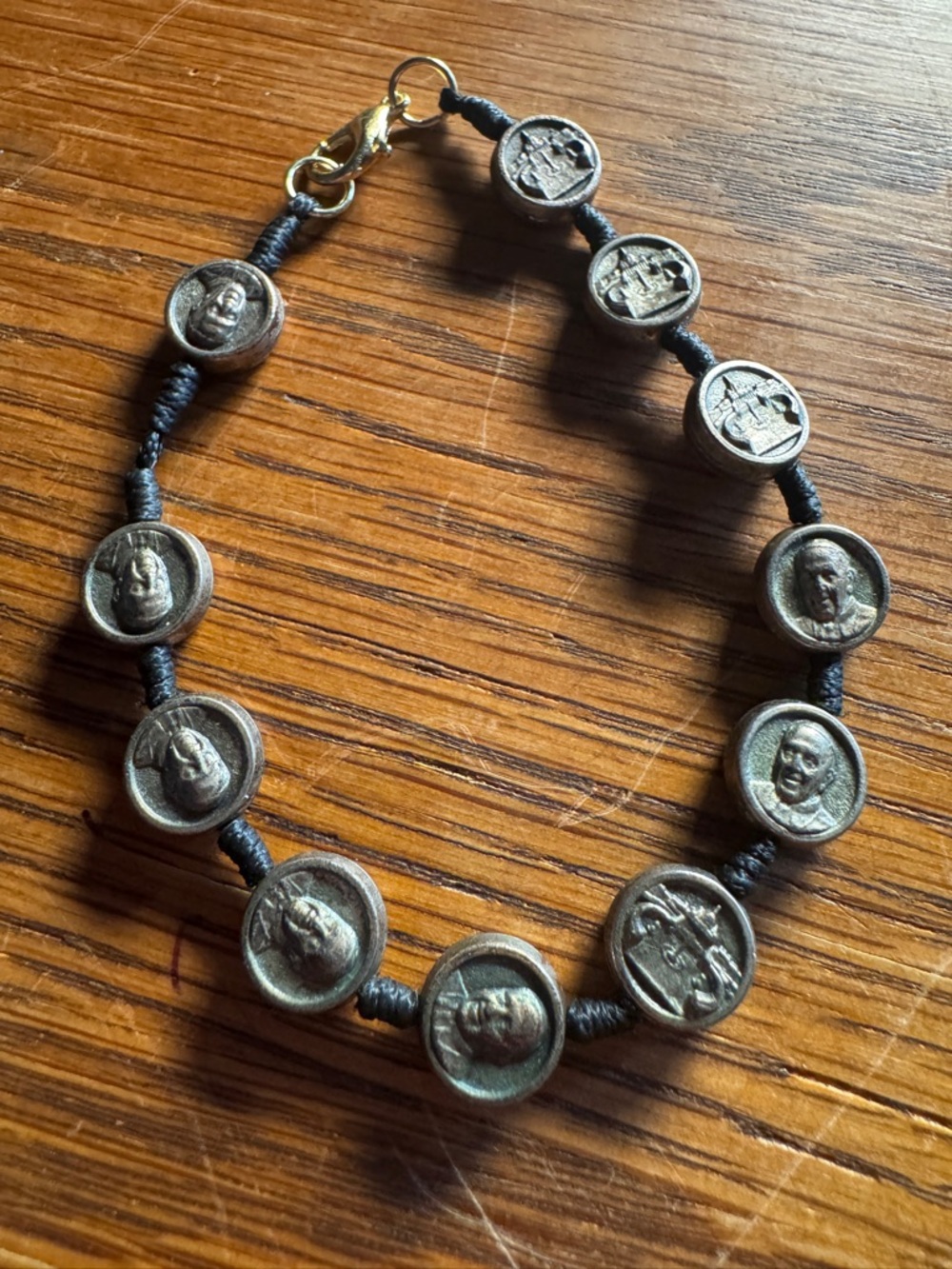 Pope Francis and Vatican Coin-Style Bead Rosary Bracelet